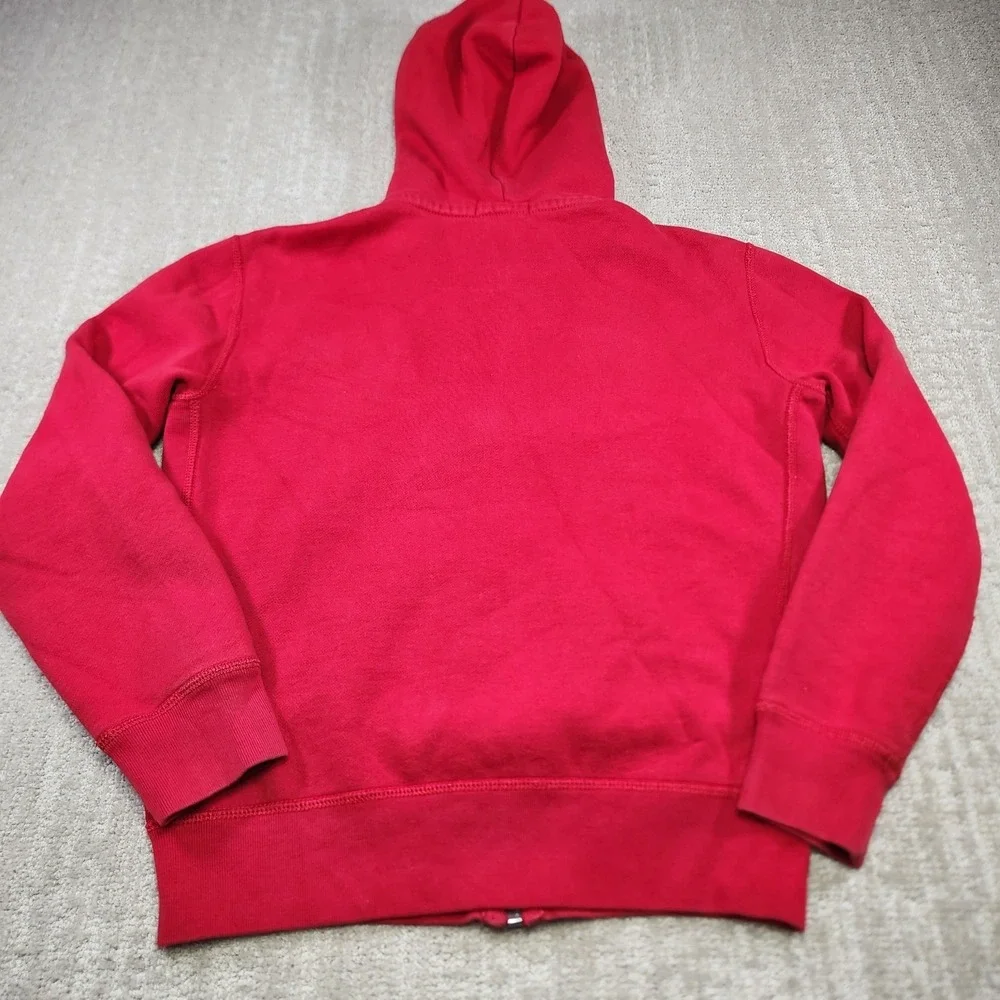 Polo Ralph Lauren Hoodie Men Small Thermal Hood Full Zip‎ Cotton Fleece Red